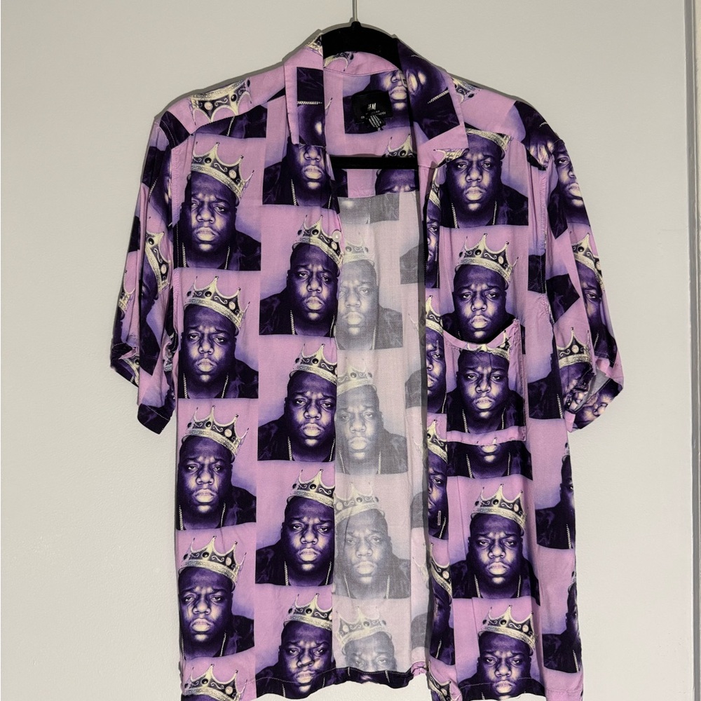 H&M Purple Casual Button Down Biggie Shirt